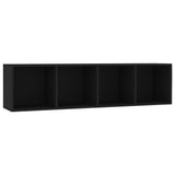 Book Cabinet/TV Cabinet Black 143x30x36 cm - Front View
