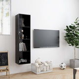 Book Cabinet/TV Cabinet Black 143x30x36 cm - Side View