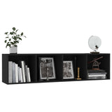 Book Cabinet/TV Cabinet Black 143x30x36 cm - 45-Degree Angle
