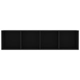 Book Cabinet/TV Cabinet Black 143x30x36 cm - Rear View
