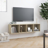 Book Cabinet/TV Cabinet Sonoma Oak 143x30x36 cm - Top-Down View
