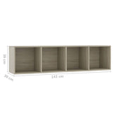 Book Cabinet/TV Cabinet Sonoma Oak 143x30x36 cm - Low Angle