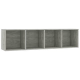 Book Cabinet/TV Cabinet Concrete Grey 143x30x36 cm - Front View