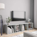 Book Cabinet/TV Cabinet Concrete Grey 143x30x36 cm