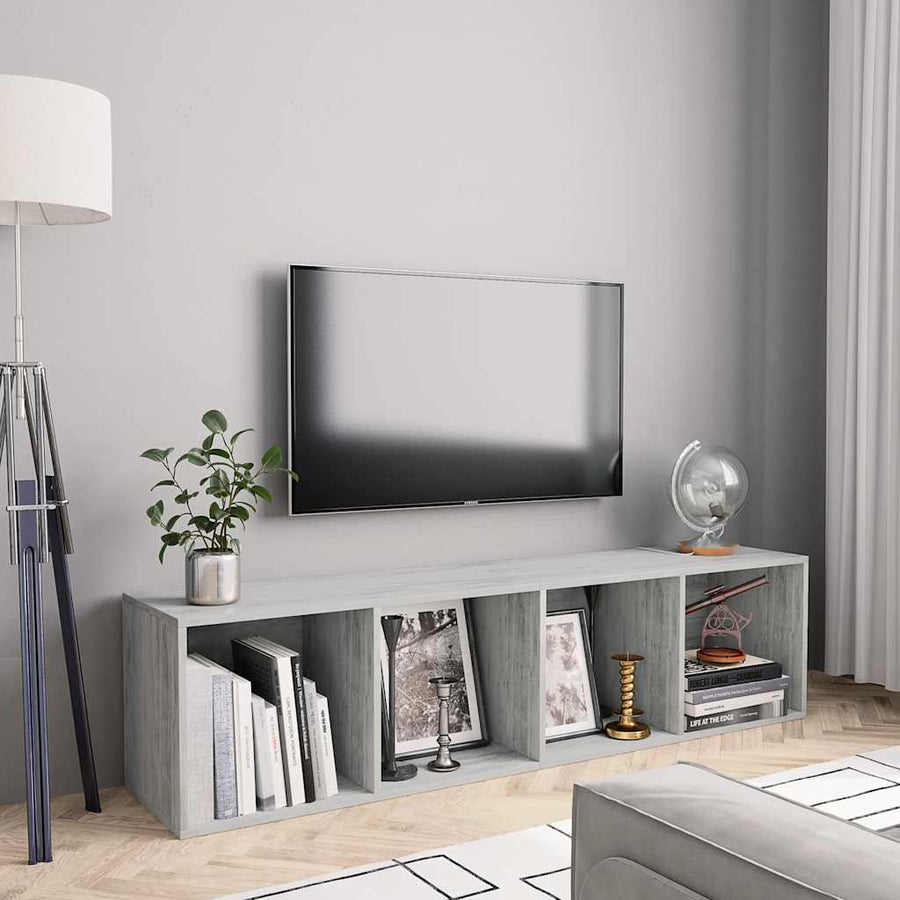 Book Cabinet/TV Cabinet Concrete Grey 143x30x36 cm