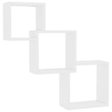 Cube Wall Shelves White 68x15x68 cm Engineered Wood - Front View