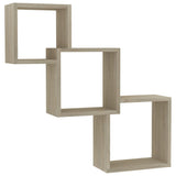 Cube Wall Shelves Sonoma Oak 68x15x68 cm Engineered Wood - Front View