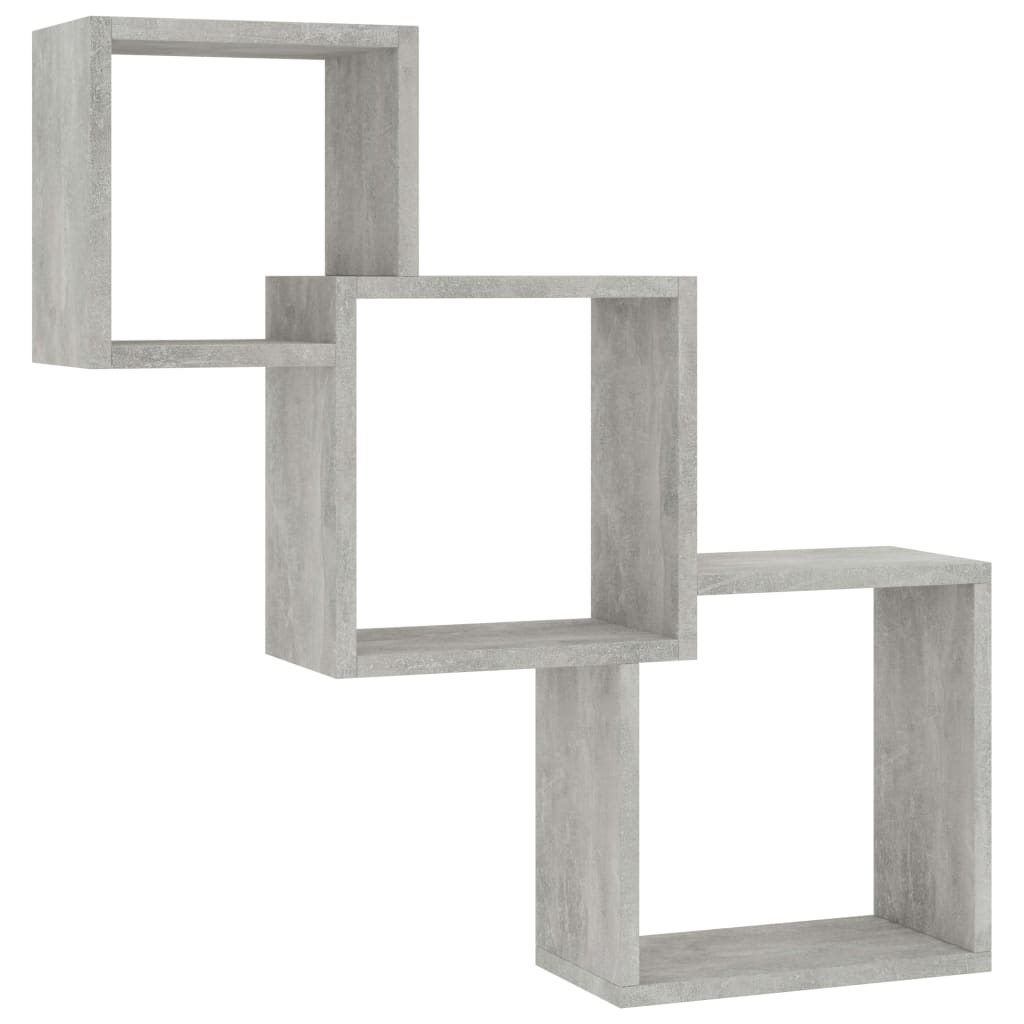 Cube Wall Shelves Concrete Grey 68x15x68 cm Engineered Wood
