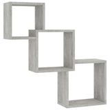 Cube Wall Shelves Concrete Grey 68x15x68 cm Engineered Wood