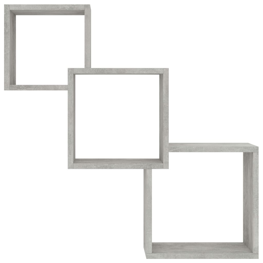 Cube Wall Shelves Concrete Grey 68x15x68 cm Engineered Wood