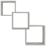 Cube Wall Shelves Concrete Grey 68x15x68 cm Engineered Wood
