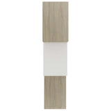 Cube Wall Shelves White and Sonoma Oak 68x15x68 cm Engineered Wood - 45-Degree Angle