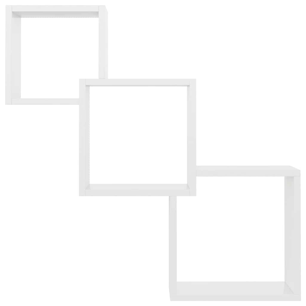 Cube Wall Shelves High Gloss White 68x15x68 cm Engineered Wood