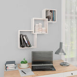 Cube Wall Shelves High Gloss White 68x15x68 cm Engineered Wood
