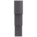 Cube Wall Shelves High Gloss Grey 68x15x68 cm Engineered Wood - 45-Degree Angle