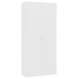 Shoe Cabinet White 80x35.5x180 cm Engineered Wood - Front View