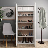 Shoe Cabinet White 80x35.5x180 cm Engineered Wood - Side View