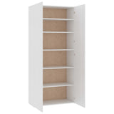 Shoe Cabinet White 80x35.5x180 cm Engineered Wood - Rear View