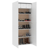 Shoe Cabinet White 80x35.5x180 cm Engineered Wood - Close-Up Angle