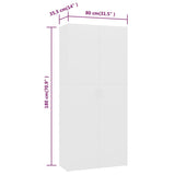 Shoe Cabinet White 80x35.5x180 cm Engineered Wood