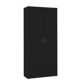 Shoe Cabinet Black 80x35.5x180 cm Engineered Wood - Front View