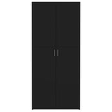 Shoe Cabinet Black 80x35.5x180 cm Engineered Wood - Top-Down View