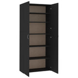 Shoe Cabinet Black 80x35.5x180 cm Engineered Wood - Rear View