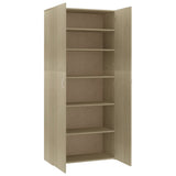Shoe Cabinet Sonoma Oak 80x35.5x180 cm Engineered Wood - Rear View