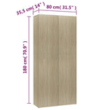 Shoe Cabinet Sonoma Oak 80x35.5x180 cm Engineered Wood