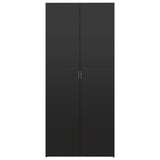 Shoe Cabinet High Gloss Black 80x35.5x180 cm Engineered Wood - Top-Down View