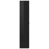 Shoe Cabinet High Gloss Black 80x35.5x180 cm Engineered Wood - 45-Degree Angle