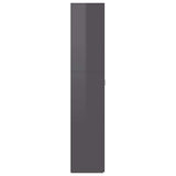 Shoe Cabinet High Gloss Grey 80x35.5x180 cm Engineered Wood