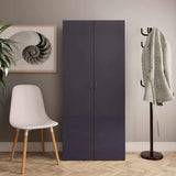 Shoe Cabinet High Gloss Grey 80x35.5x180 cm Engineered Wood