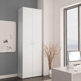 Office Cabinet White 60x32x190 cm Engineered Wood - Side View