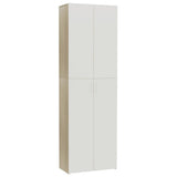 Office Cabinet White and Sonoma Oak 60x32x190 cm Engineered Wood