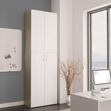 Office Cabinet White and Sonoma Oak 60x32x190 cm Engineered Wood