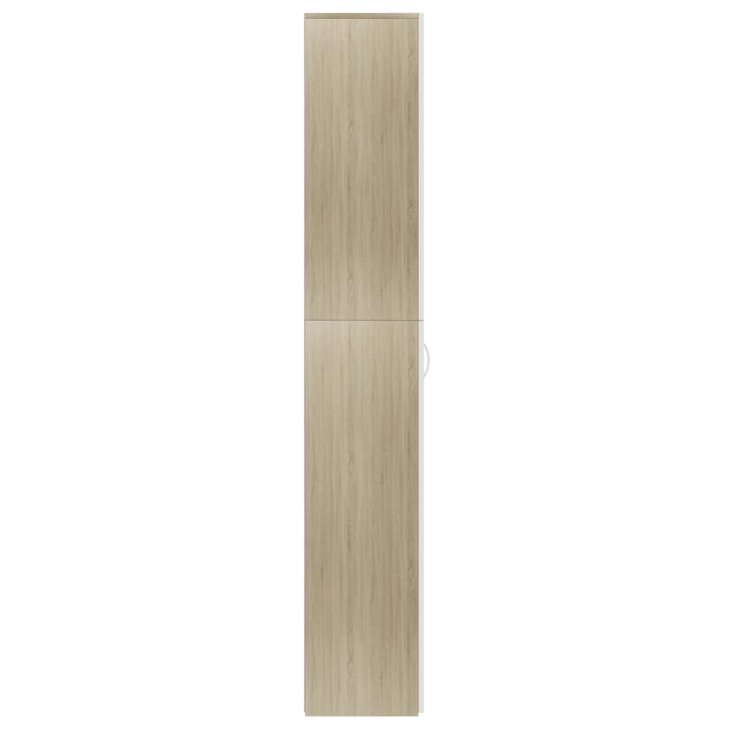 Office Cabinet White and Sonoma Oak 60x32x190 cm Engineered Wood