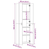 Office Cabinet White and Sonoma Oak 60x32x190 cm Engineered Wood