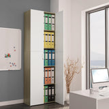 Office Cabinet White and Sonoma Oak 60x32x190 cm Engineered Wood