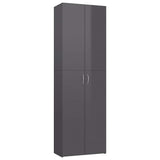 Office Cabinet High Gloss Grey 60x32x190 cm Engineered Wood