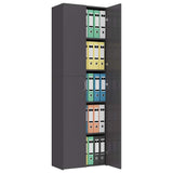 Office Cabinet High Gloss Grey 60x32x190 cm Engineered Wood