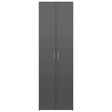 Office Cabinet High Gloss Grey 60x32x190 cm Engineered Wood