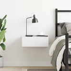 Floating Nightstand White 40x30x15cm Engineered Wood