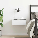 Floating Nightstand White 40x30x15cm Engineered Wood - Side View