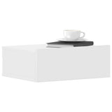 Floating Nightstand White 40x30x15cm Engineered Wood - Top-Down View