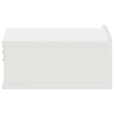 Floating Nightstand White 40x30x15cm Engineered Wood - Close-Up Angle