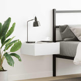 Floating Nightstand White 40x30x15cm Engineered Wood