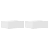 Floating Nightstands 2 pcs White 40x30x15cm Engineered Wood - Front View