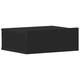 Floating Nightstand Black 40x30x15 cm Engineered Wood - Front View