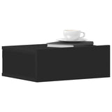 Floating Nightstand Black 40x30x15 cm Engineered Wood - Top-Down View
